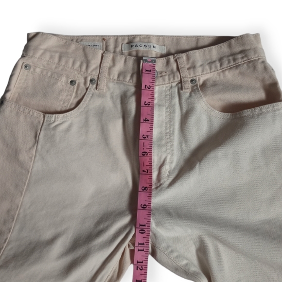 PACSUN VINTAGE LOOSE  WOMEN'S WHITE /TAN PATCH JEANS. SIZE 29 - Picture 7 of 13
